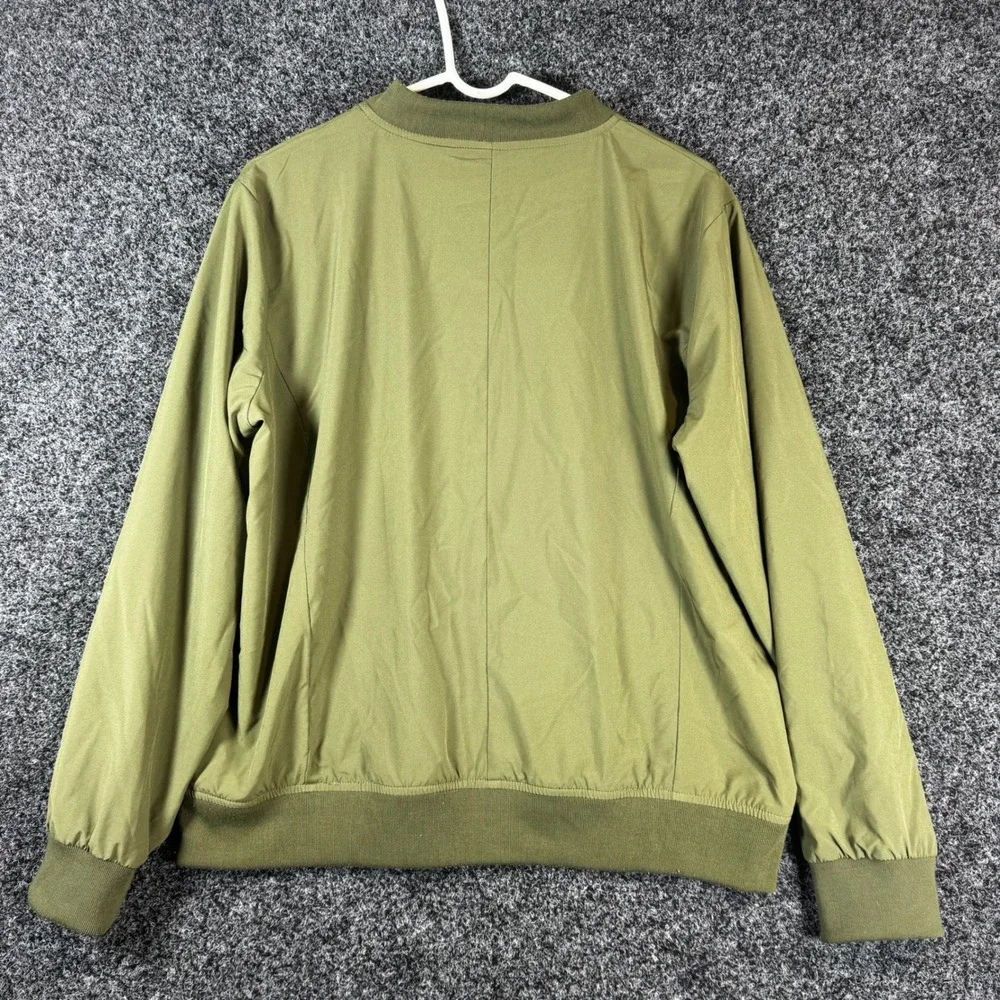 Banana Republic Mens Olive Green Full Zip Bomber Jacket Large 1687120 FAL23
